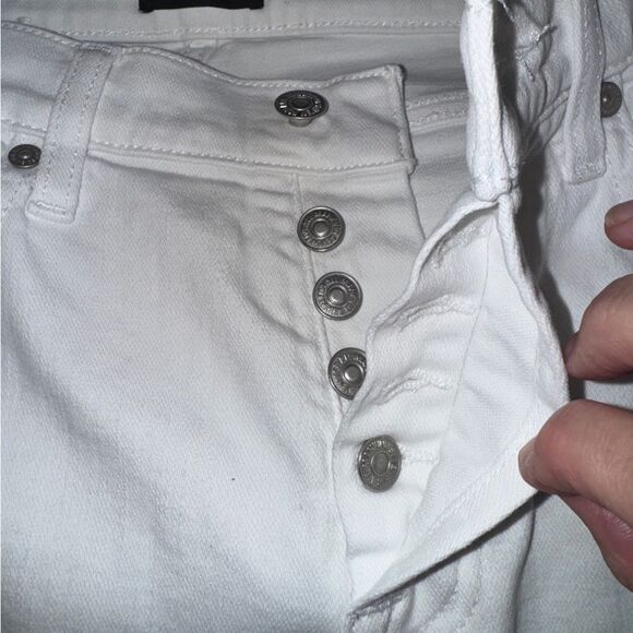 7 FOR ALL MANKIND Broken Twill Josefina Boyfriend Jeans in White - Picture 6 of 16